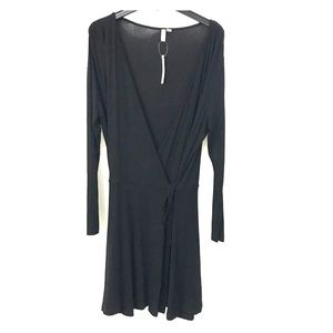 ASOS Black Wrap Dress, 16 tall, NWT